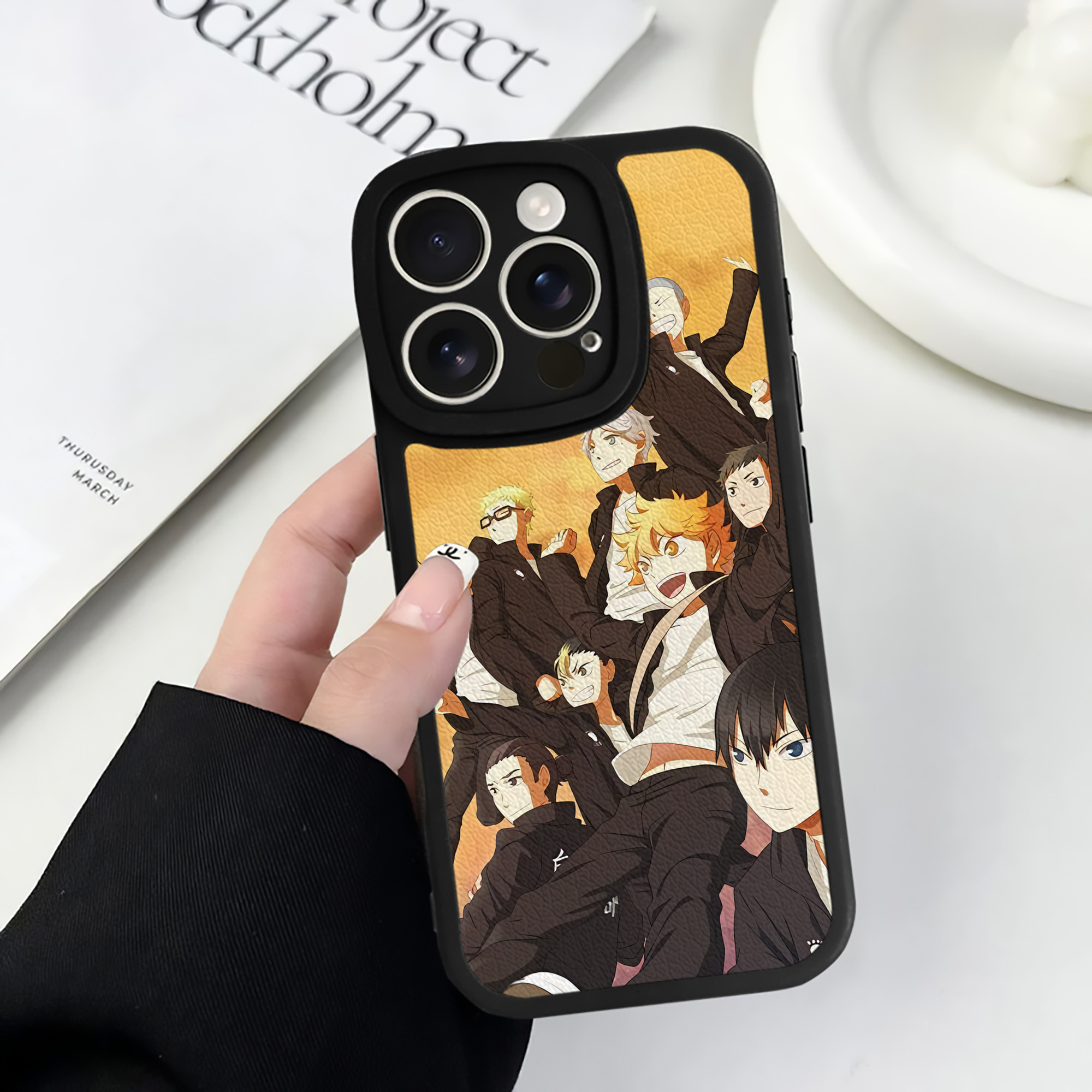 （画像用） ハイキュー!! Haikyu!! 【iPhone 16シリーズ対応】シリコンスマホケース（レザー調） 材質：シリコン